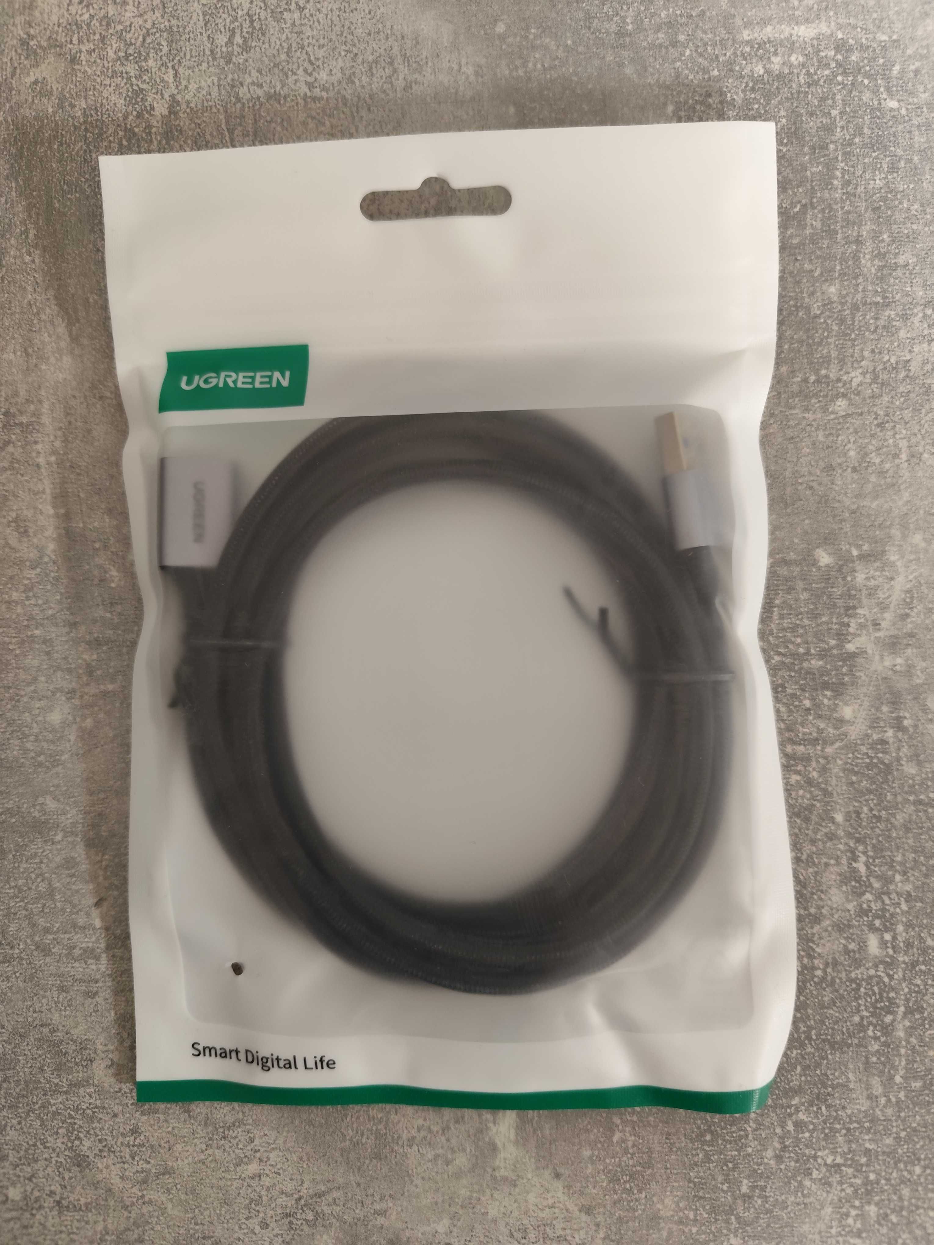 USB кабель подовжувач UGREEN USB 3.0 в нейлоновому обплетенні 2м Black