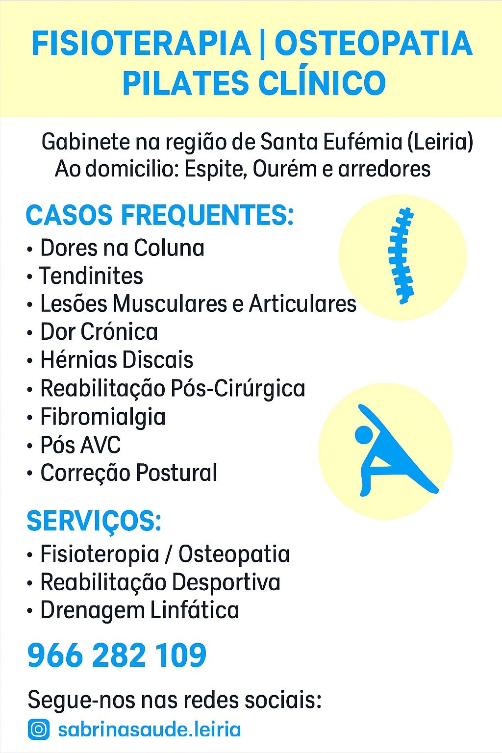 Fisioterapia/Osteopatia em gabinete ou ao domicílio