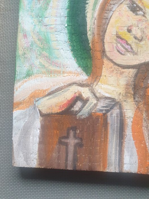 Anioł Opiekuńczy obraz ręcznie malowany na drewnie