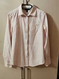 Koszula damska Tommy Hilfiger 36 S paski paseczki biało różowa