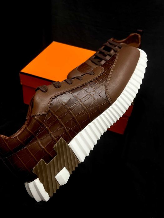 Hermes Korowe buty sportowe, brązowe para buty H, rozmiar 35-44