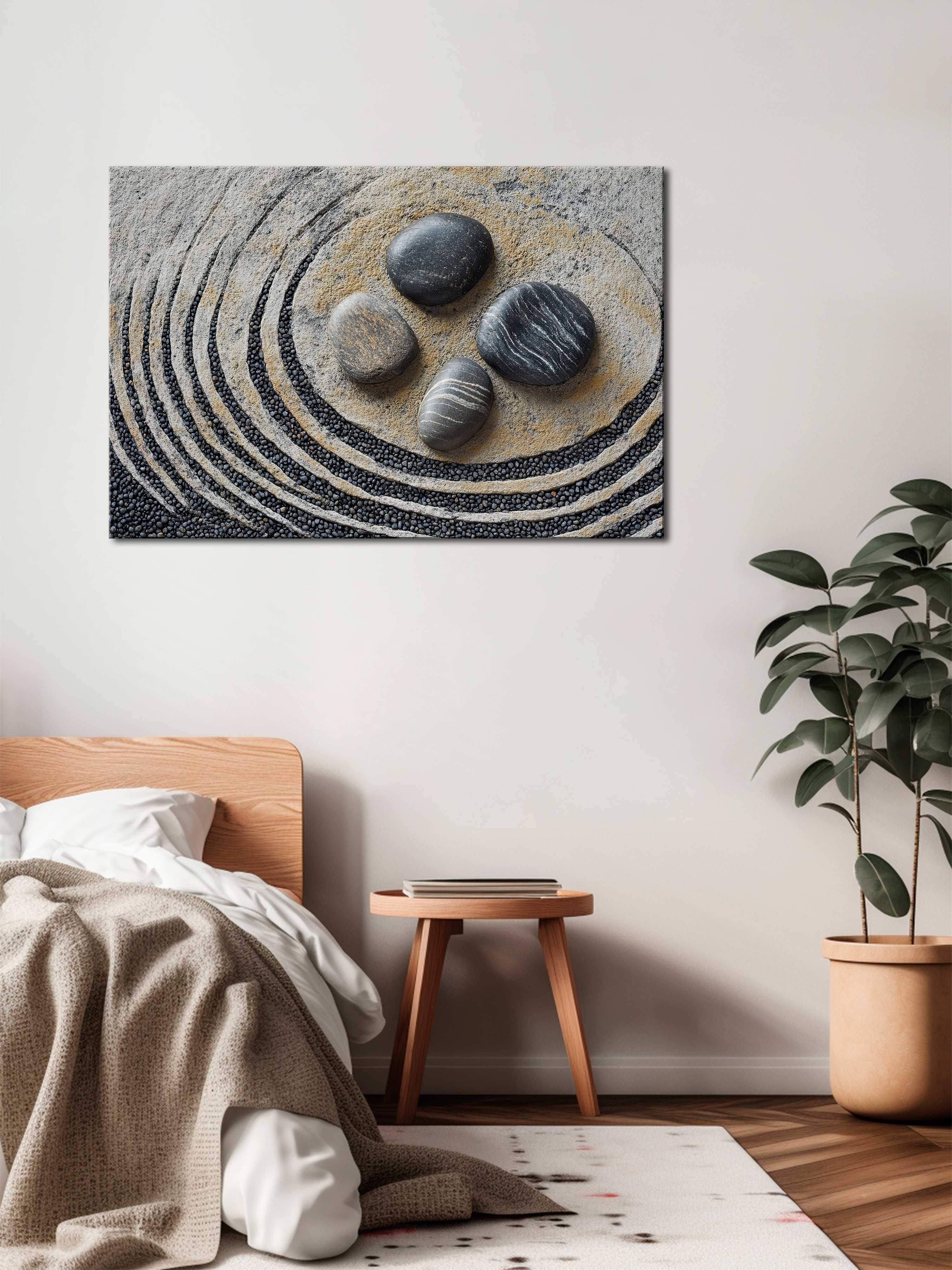Kręgi Spokoju | Obraz na płótnie premium 150x100 cm | Wabi Sabi 5