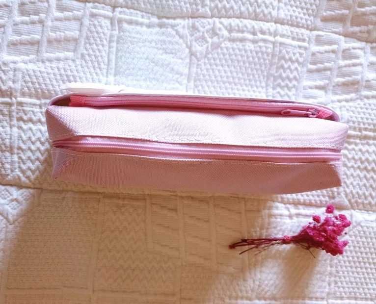 Estojo 2 fechos sereia rosa e material escolar novo portes incluidos