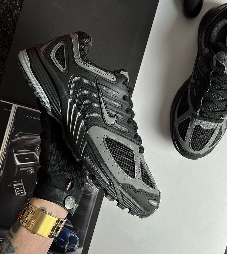 Чорні сірі кросівки на літо шкіра Nike чоловічі Найк