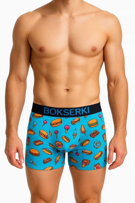 4x Bokserki Męskie Bawełniane Majtki Kolorowe Wygodne Zestaw Rozmiar M