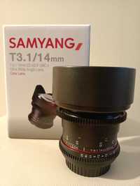 L| Samyang 14 T3.1 Cine ED AS IF UMC do Canon EF lub Sony E - jak nowy