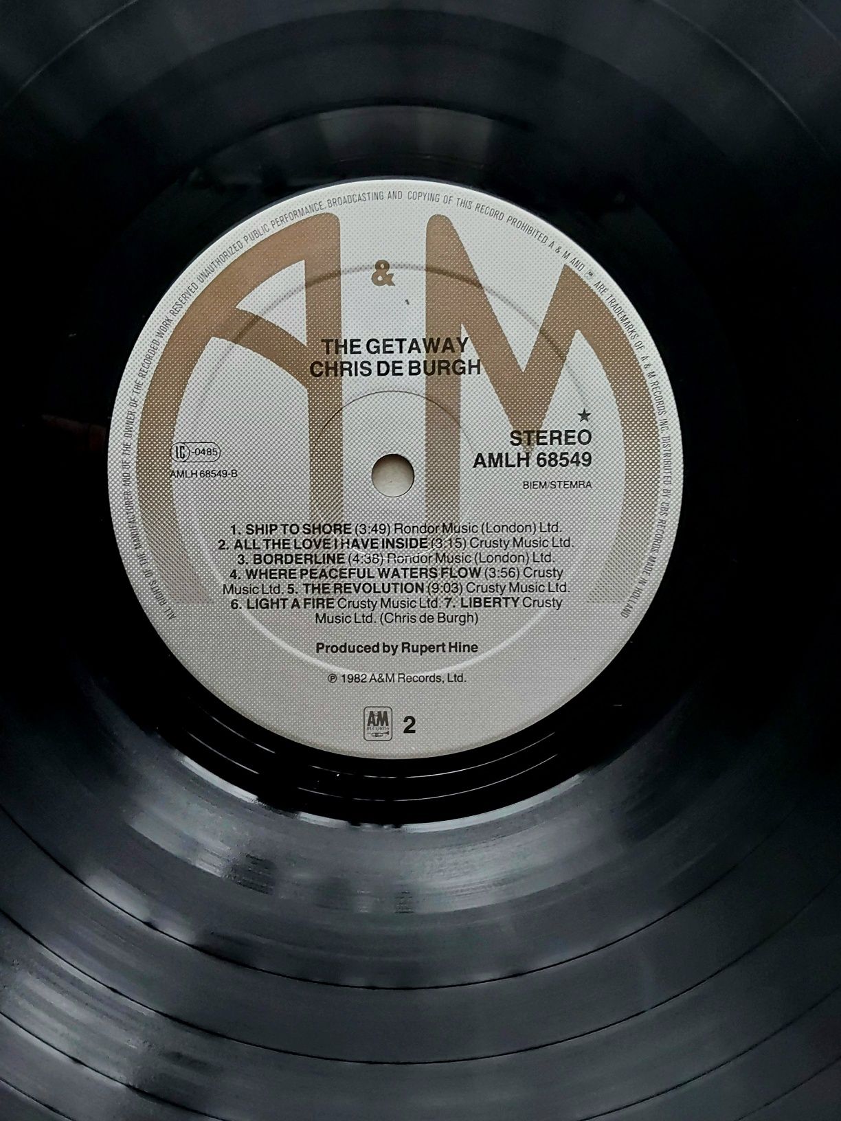 Chris De Burgh "The Getaway " - 1982 г. ,винил.