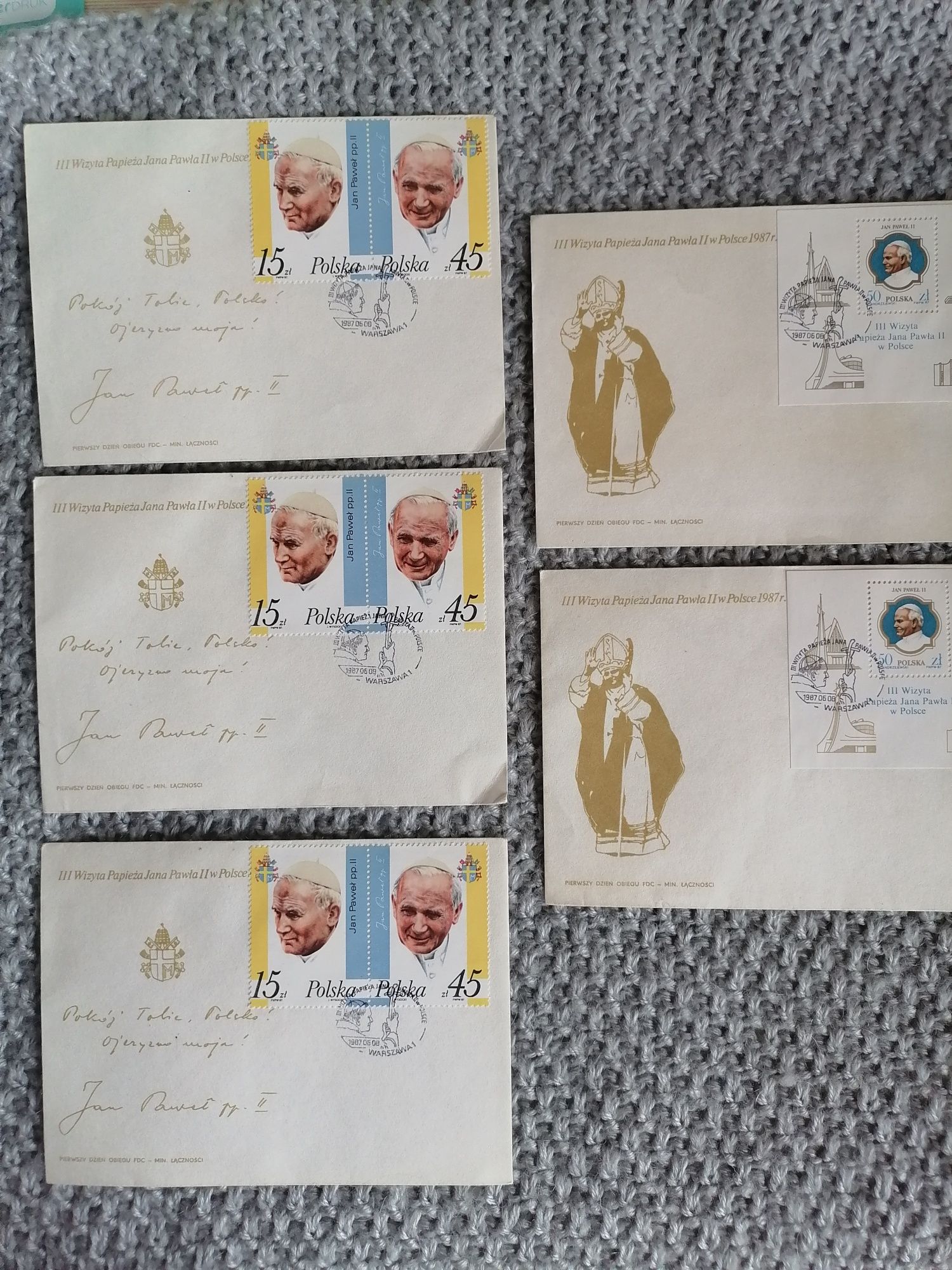 koperty znaczki pocztowe Jan Paweł II prl 1987 r.