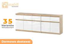 Połyskowa Komoda Best Oleksa 200cm Skandynawska 5D/5SZ Promocja