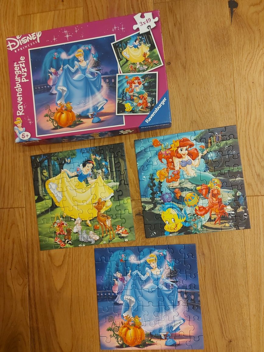 Disney Princess puzzle 3x 49 elementow Księżniczki Ravensburger