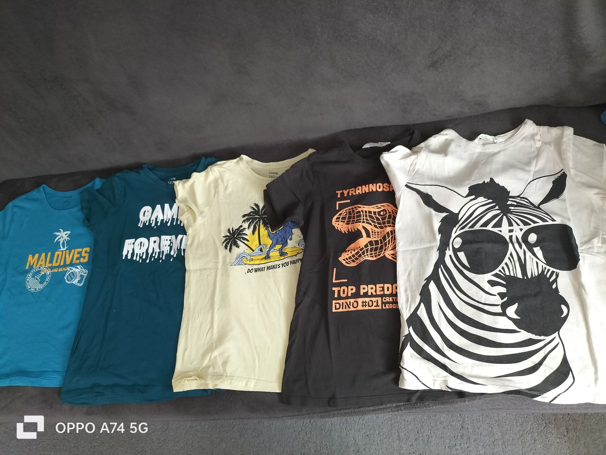 T-shirty,koszulki krótki rękaw dla chłopca zestaw 5 szt,r 140