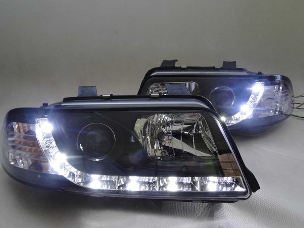 Lampy przednie przód AUDI A4 B5 99-01 lift DZIENNE DRL LED Black NOWE