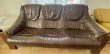 Skórzany wypoczynek sofa + 2 fotele