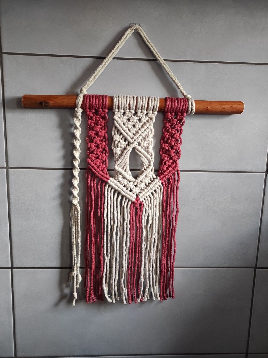 Makrama ze sznurka bawełnianego na kiju
