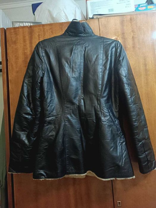 дубленка (куртка) чорна цегейка размір S