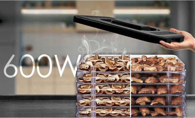 Suszarka 600W do warzyw, owoców i grzybów timer regulacja temperatury