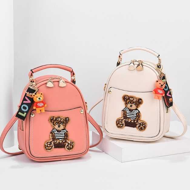 Детский мини рюкзак сумочка с мишкой для девочек сумка-рюкзак рюкзачок
