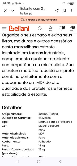 Estante estilo industrial 3 prateleiras