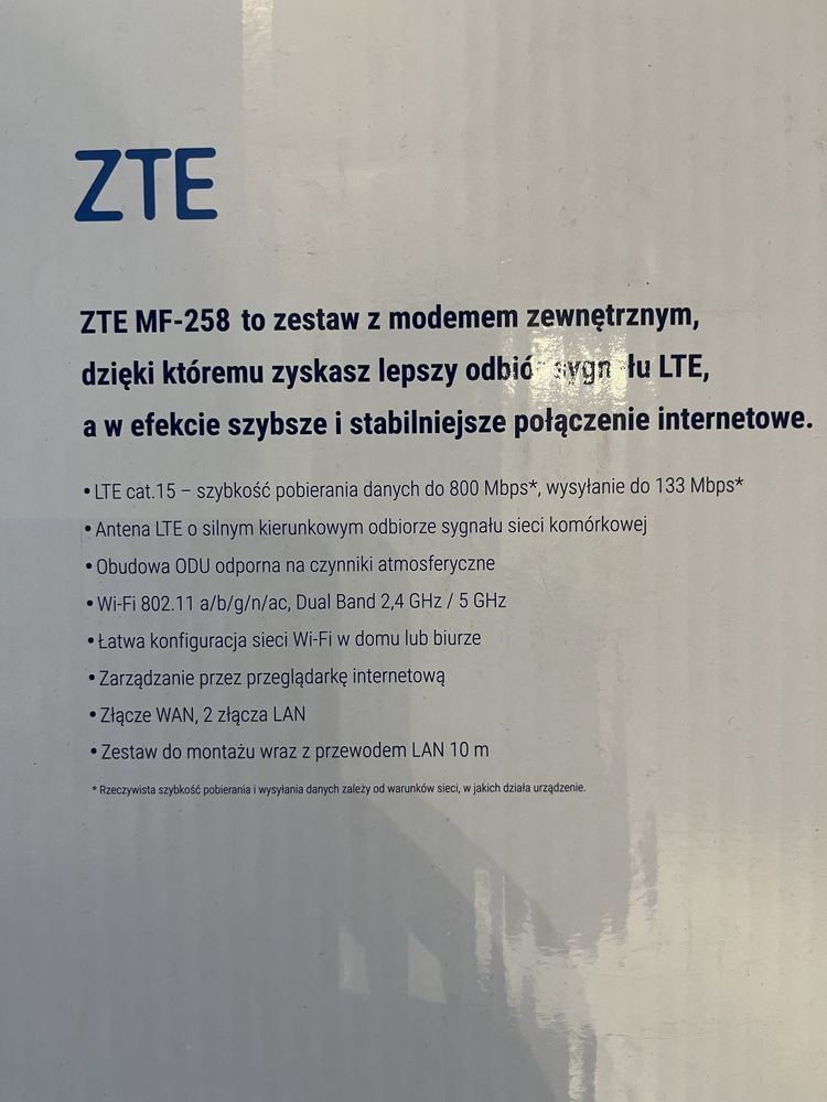 Router ZTE MF258 Pro ODU-IDU 2.4 / 5 GHz (DualBand)