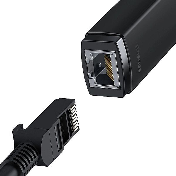 Baseus Lite Series adapter Usb Typ A - Rj45 gniazdo Lan 100Mbps czarny