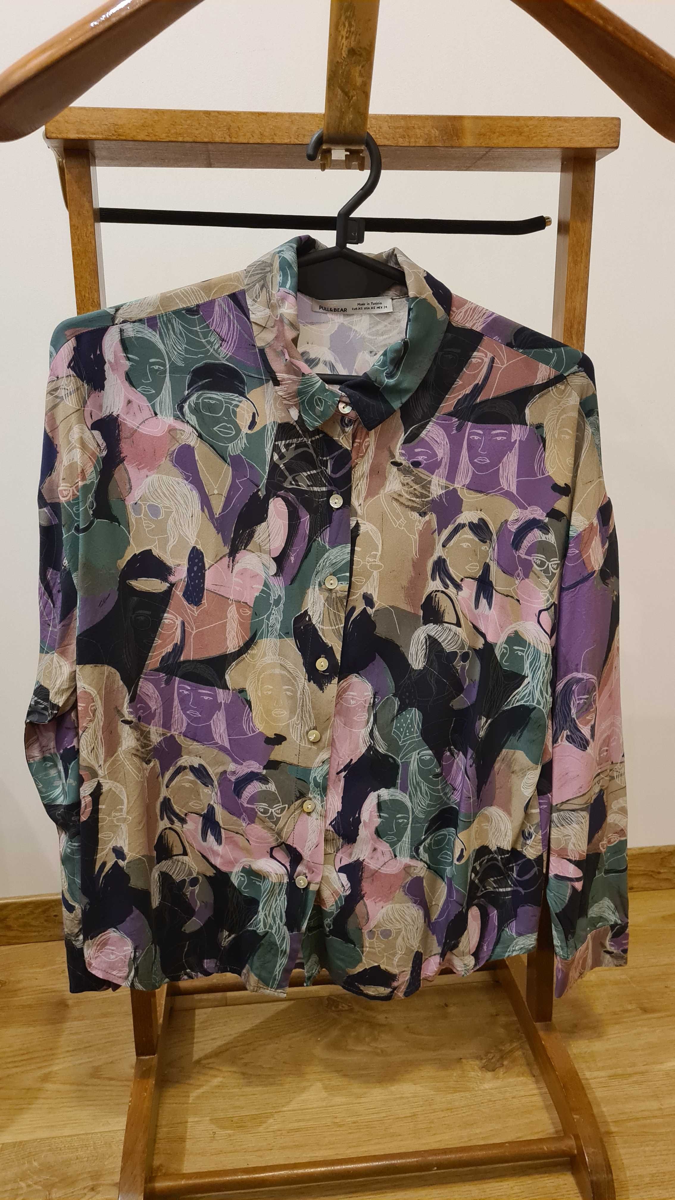 Koszula damska, Pull & Bear, XS, 34, wiskoza, kolorowa