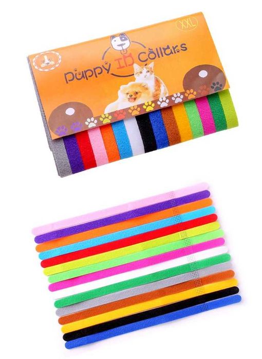 Ошейники - маркеры для новорожденных щенков, 15 шт. в упаковке