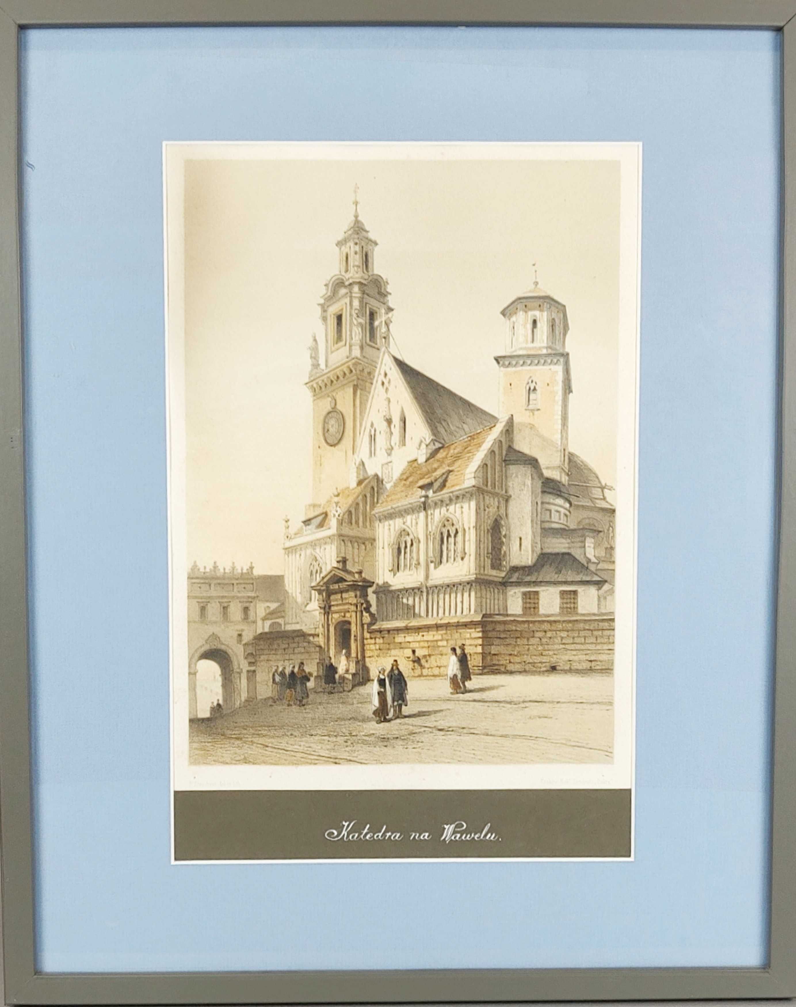 Stara Grafika Katedra na Wawelu oprawiona  Nakład Litografia CZASU