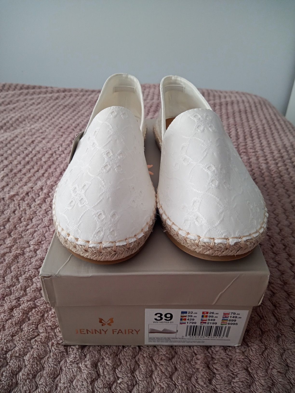 Białe espadryle 39 nowe z metką