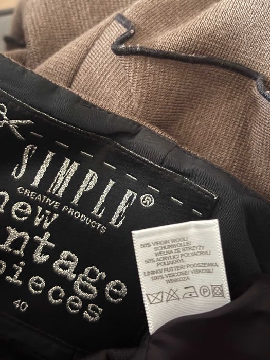 SIMPLE sukienka z baskiną inspiracja lata 50 60  WEŁNA