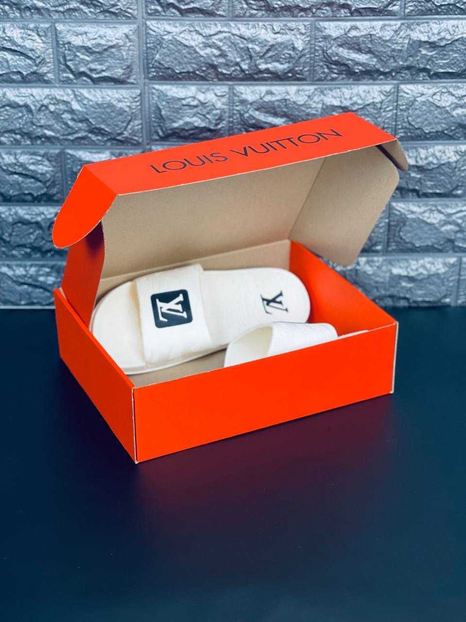 Шльопанці Louis Vuitton чоловічі White. Стильная новинка! Шлепанцы Хит