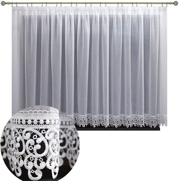 Firanka batyst gotowa z gipiurą 300x160 cm biała