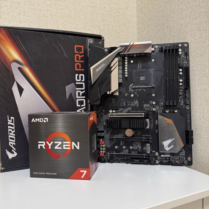 Комплект AM4 Ryzen 7 5700X, Aorus B450 материнська плата