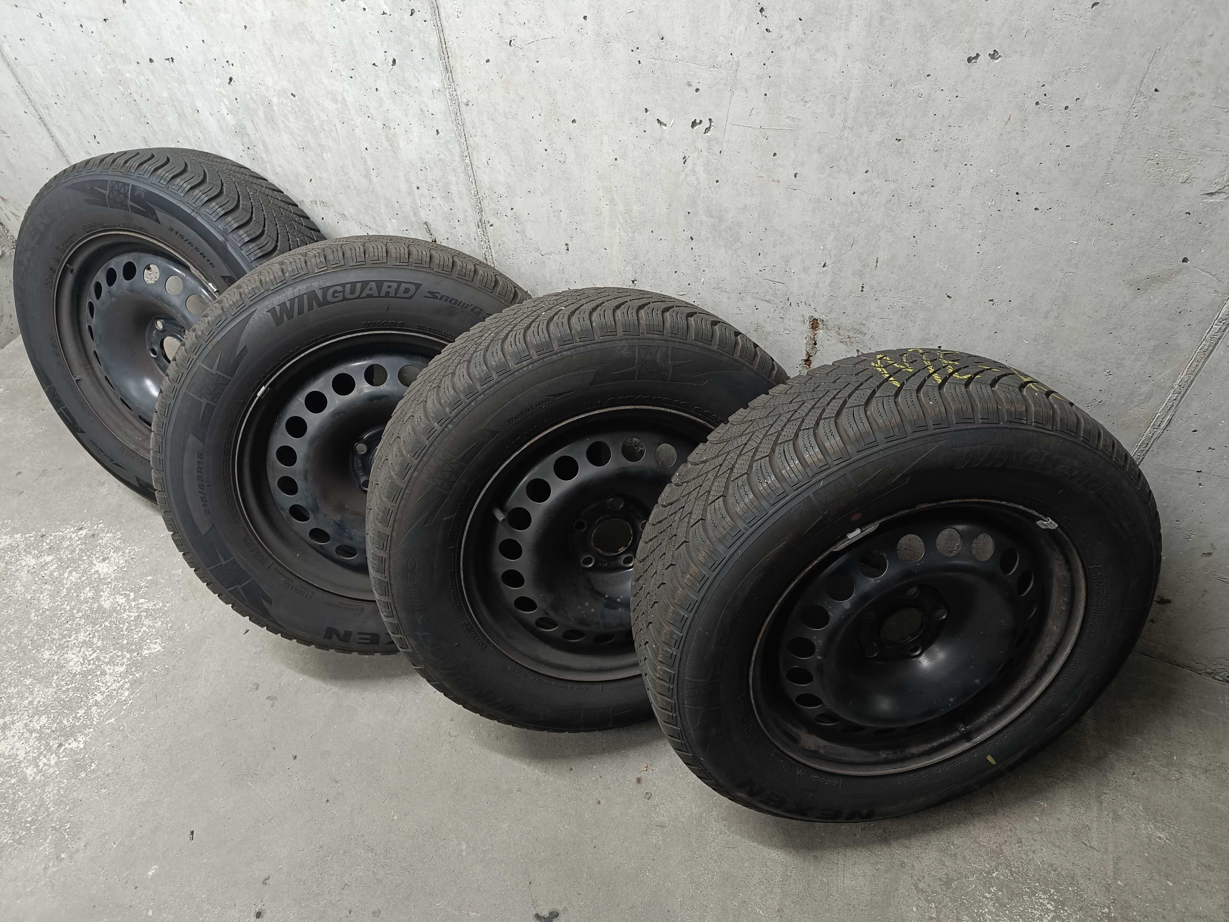Felgi stalowe 4x opony zimowe R16 2023r bieżnik 7-7,5mm czujniki Mokka