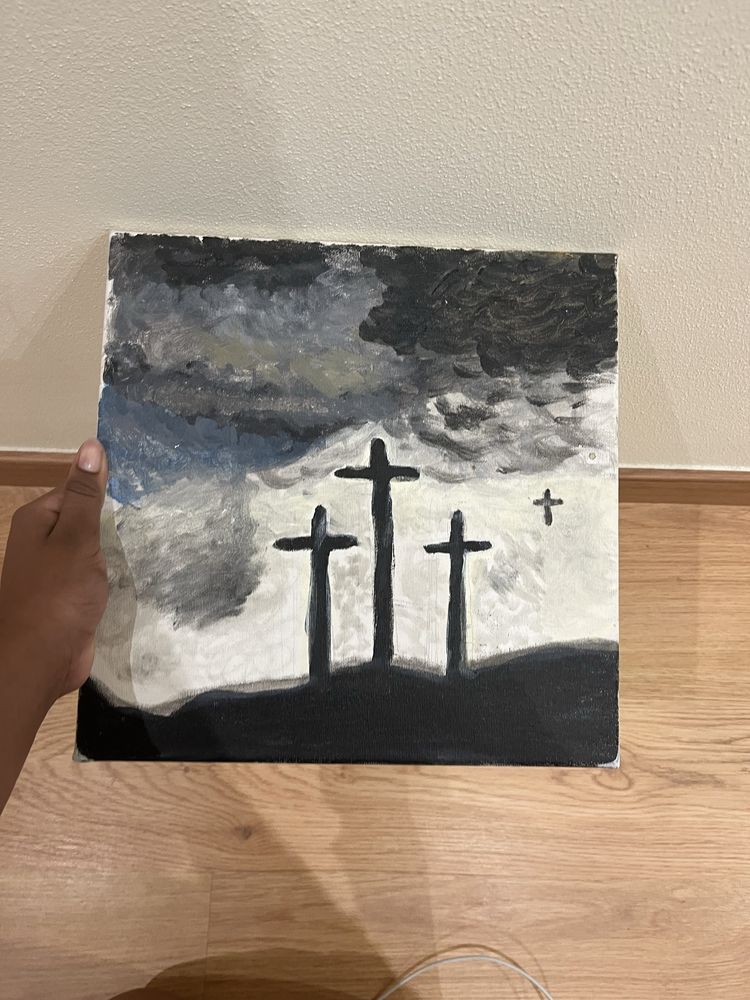 Quadro pintado a mao muito bonito