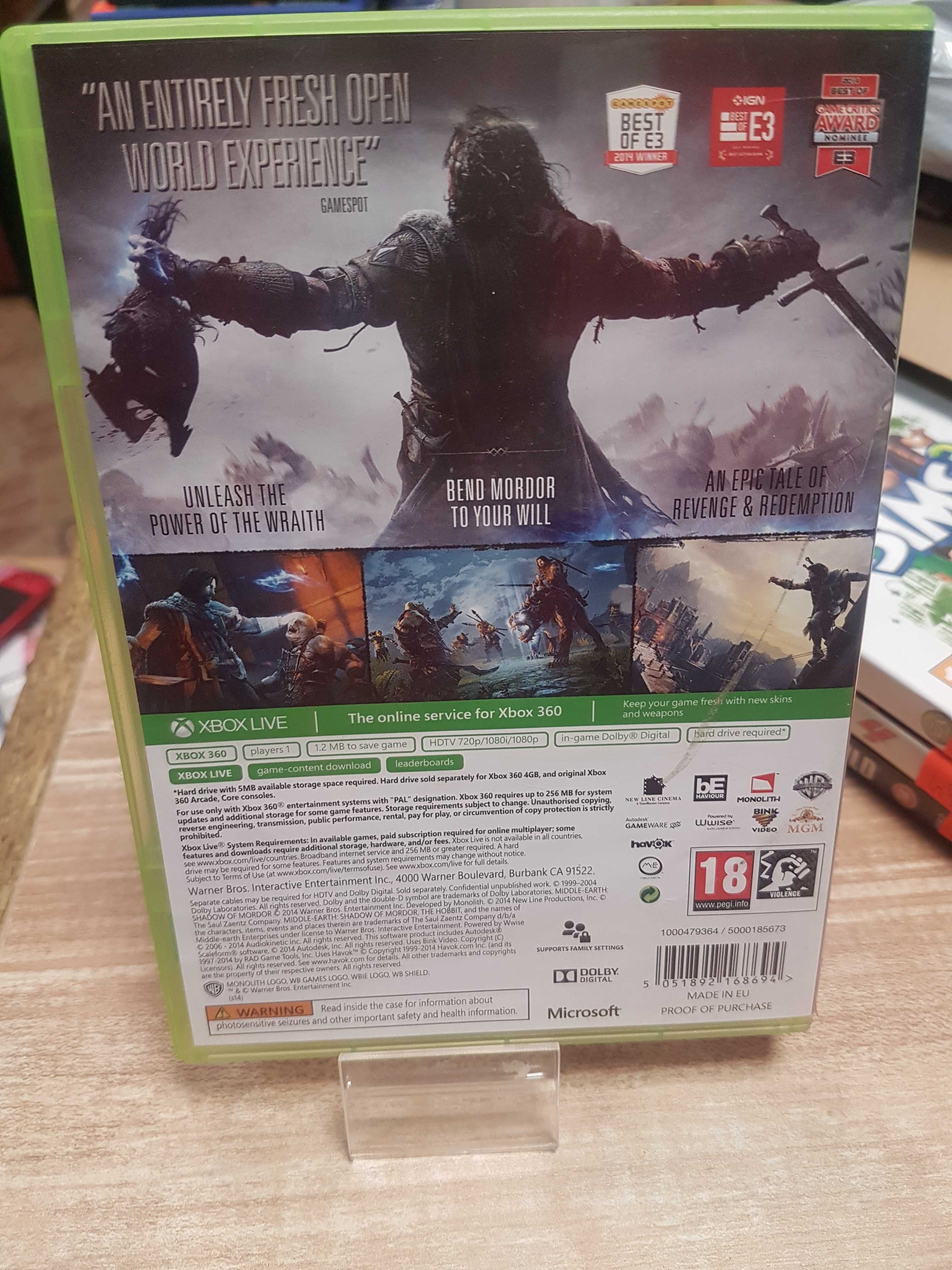Śródziemie: Cień Mordoru XBOX 360, Sklep Wysyłka Wymiana