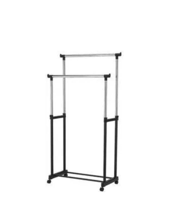 Підлогова, подвійна телескопічна вішалка-стійка для одягу Double