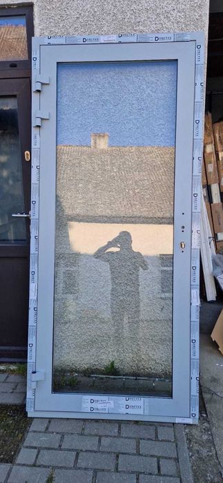 Drzwi Aluminiowe wym. 980x2160, kolor szary
