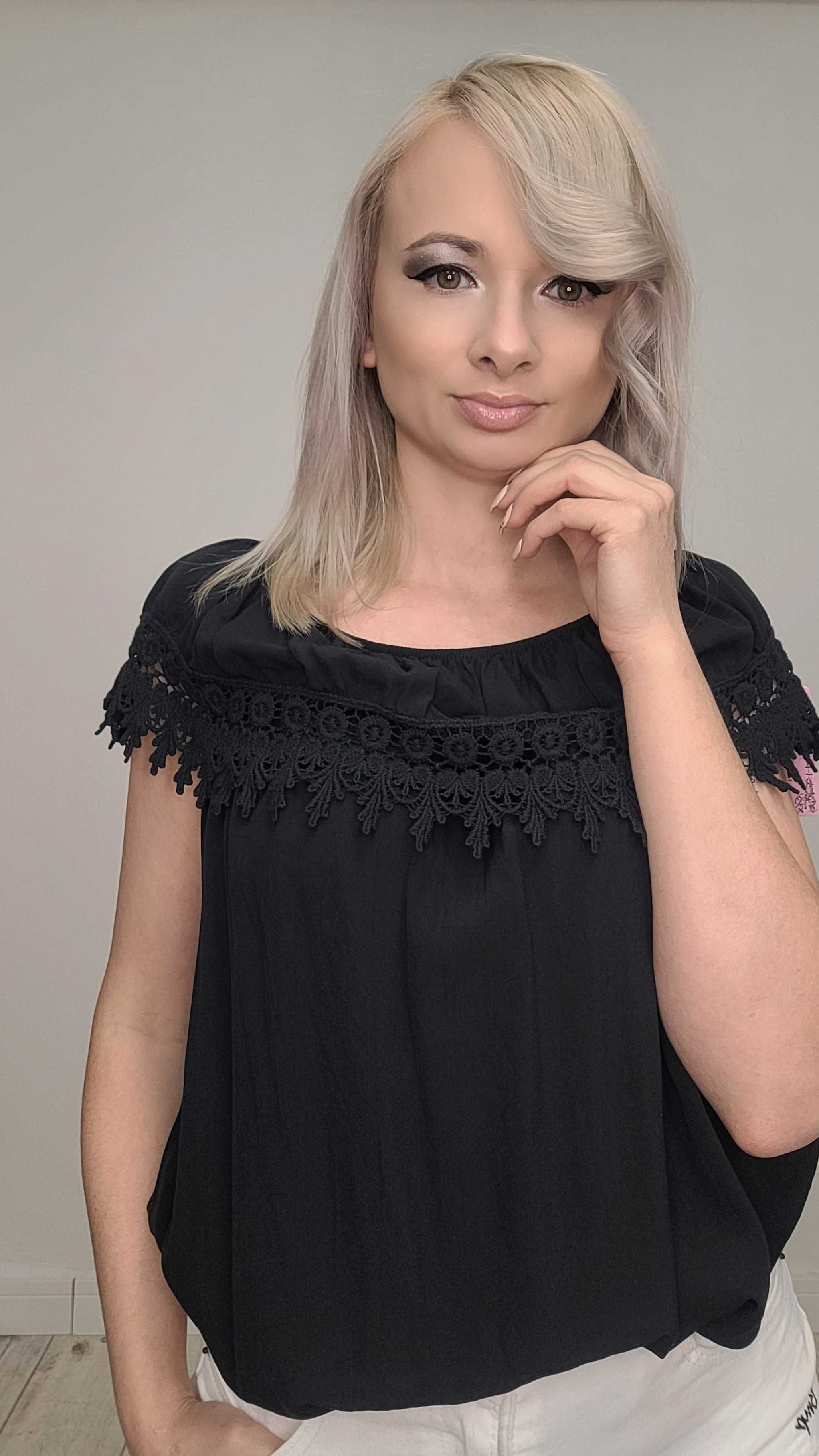 NOWA Bluzka zwiewna z koroną 6 kolorów r UNI -> S-XL