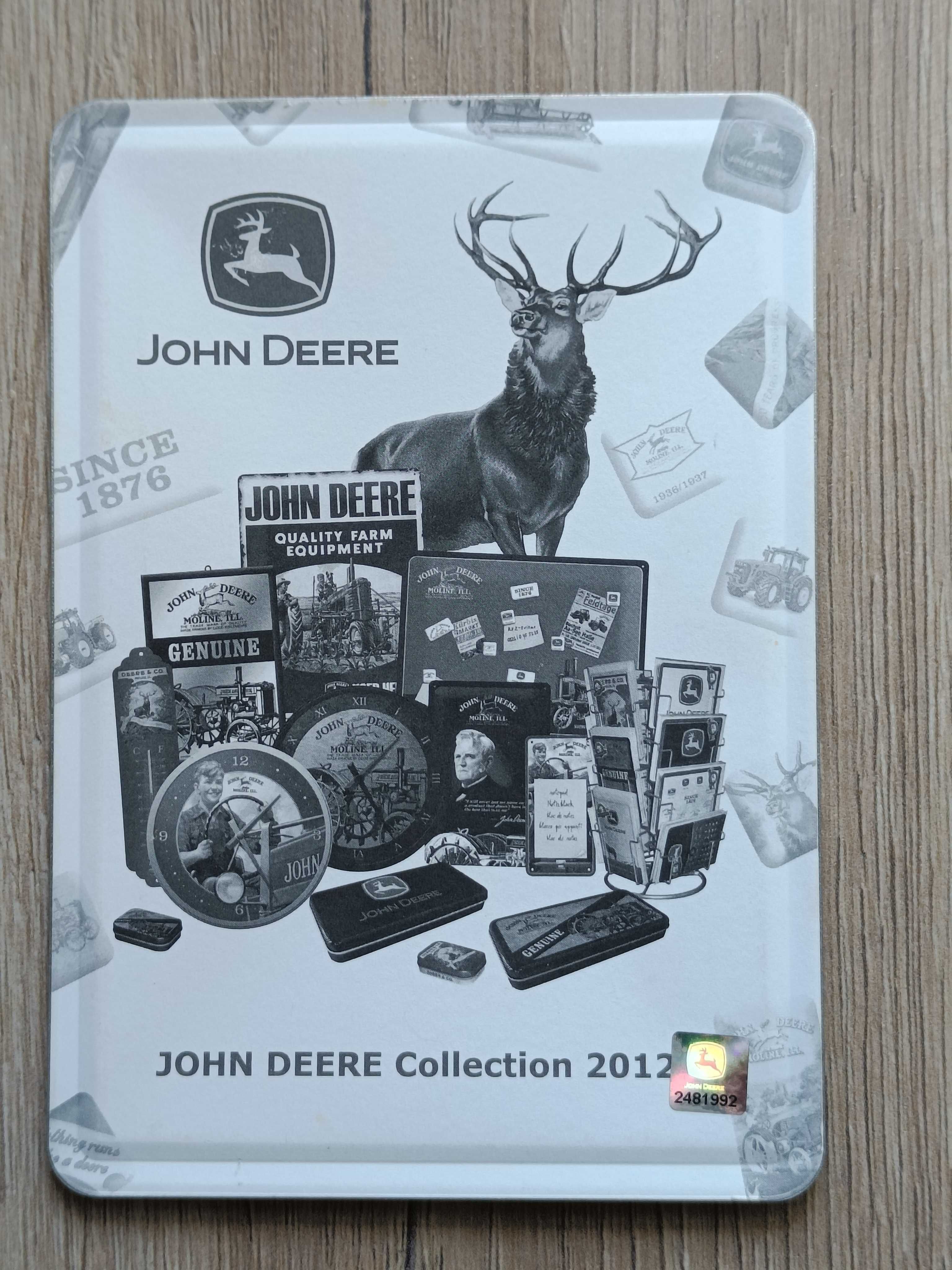 Tablica szyld reklamowy JOHN DEERE metal oryginał 10,2x14,4 cm