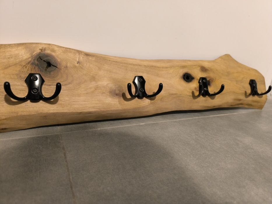 Drewniany wieszak na ubrania / ręczniki – styl rustykalny, ręcznie rob