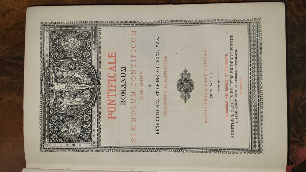 Książka Pontificatum Romanorum 1891 – antyk kościelny, oprawa skórzana