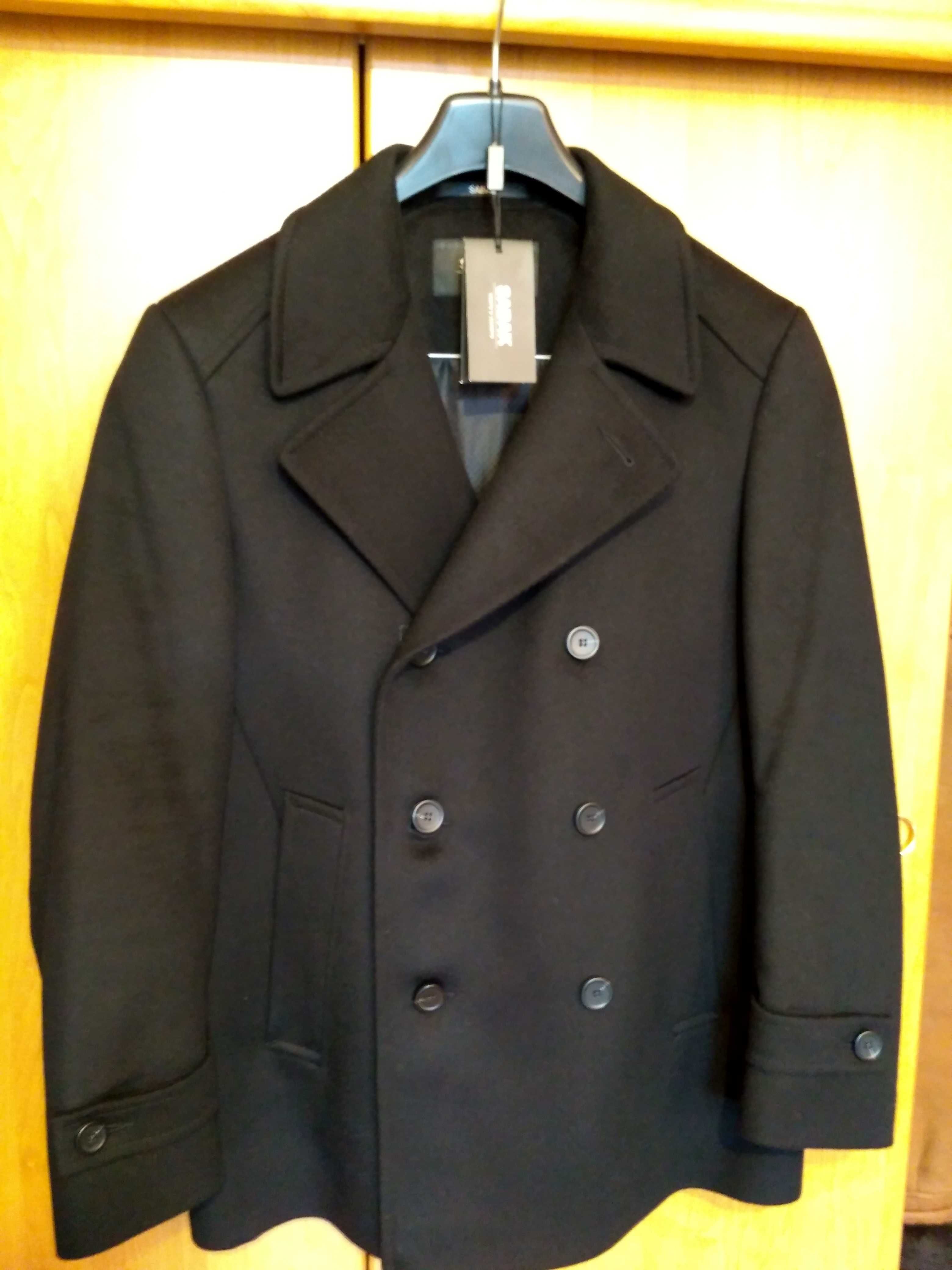 Płaszcz czarny, jesienno zimowy, SABAK model KAROL / 48