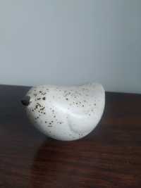 Ceramiczny kremowy ptak figurka ozdoba