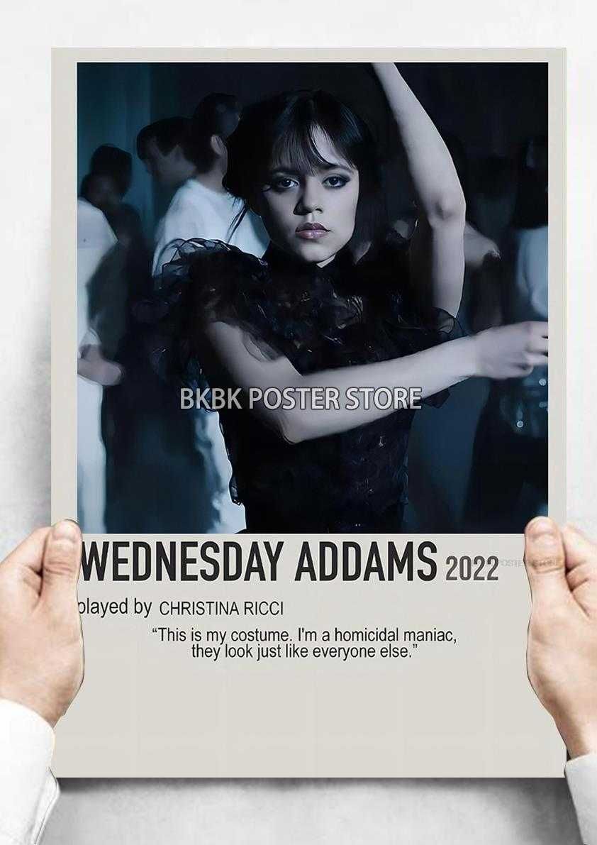 PIĘKNY duży plakat filmowy WEDNESDAY Addams 9