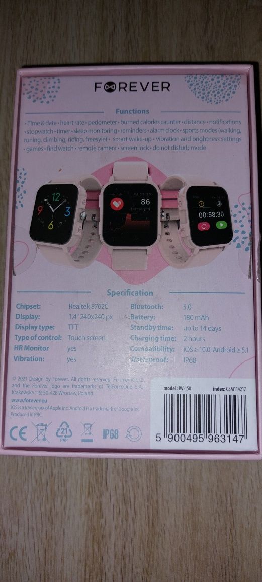 Zegarek smartwatch forever iGO2-gwarancja