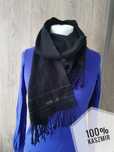 John Rocha czarny kaszmirowy szalik wełniany 100% kaszmir wełna wool c