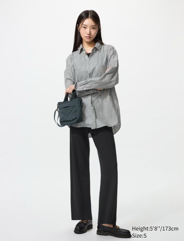 (M, L) Штани в рубчик uniqlo washable knit ribbed trousers (longer)