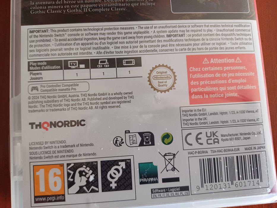 Gothic Khorinis Saga Nintendo switch Novo