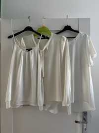 3 białe bluzki - wyprzedaż szafy Vinted M
