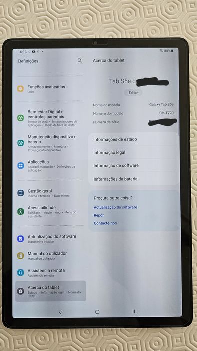 Tablet Samsung S5e + capa teclado